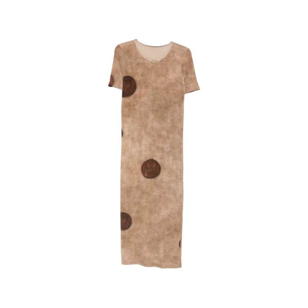 Uma Wang Women Short-Sleeved Midi Dress With Polka Dot Print